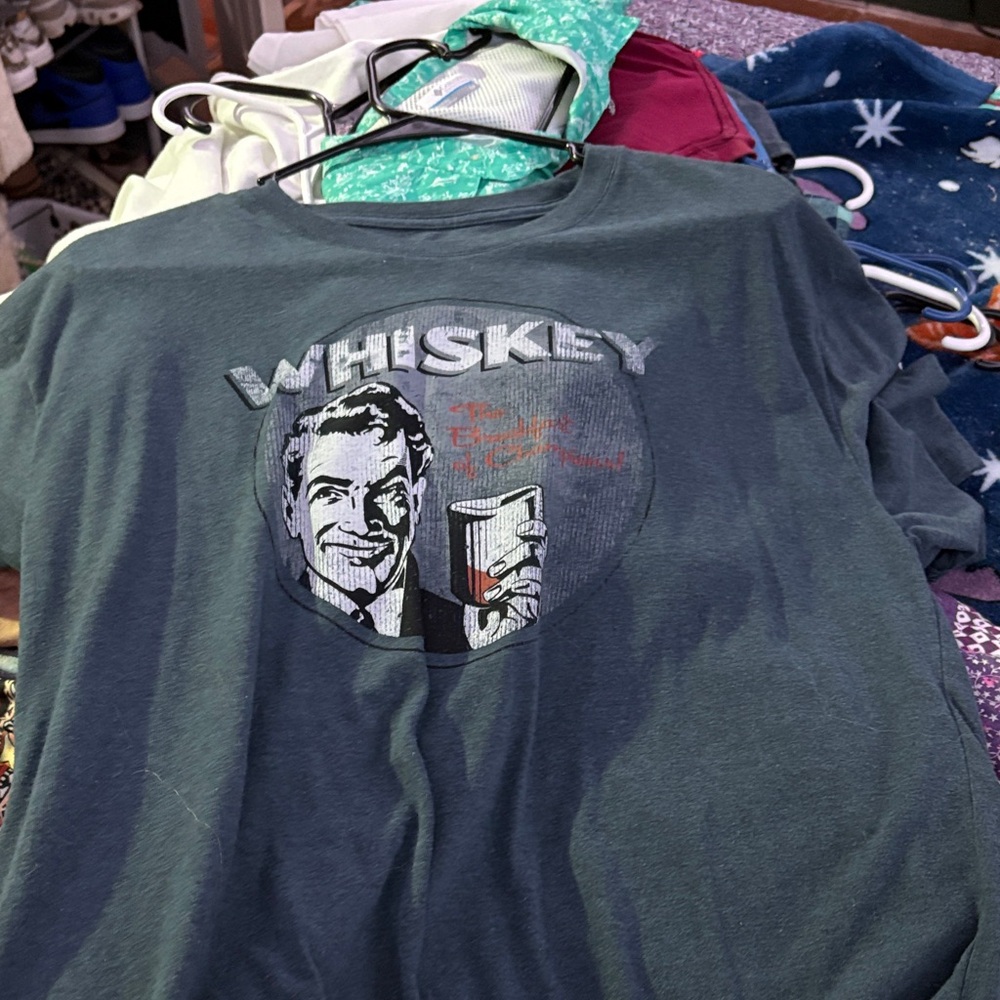 Whiskey Graphic Men's Shirt - Teal